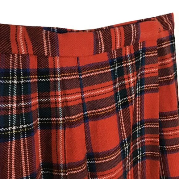ANN STEVENS NEW YORK Vintage Wool Blend Wrap Plaid Long Length Skirt - Picture 3 of 8